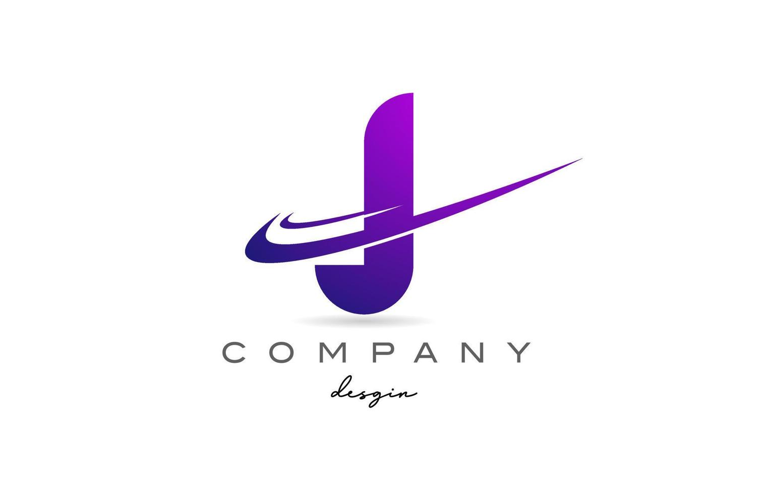 j Purper alfabet brief logo met dubbele zucht. zakelijke sjabloon ontwerp voor bedrijf en bedrijf vector