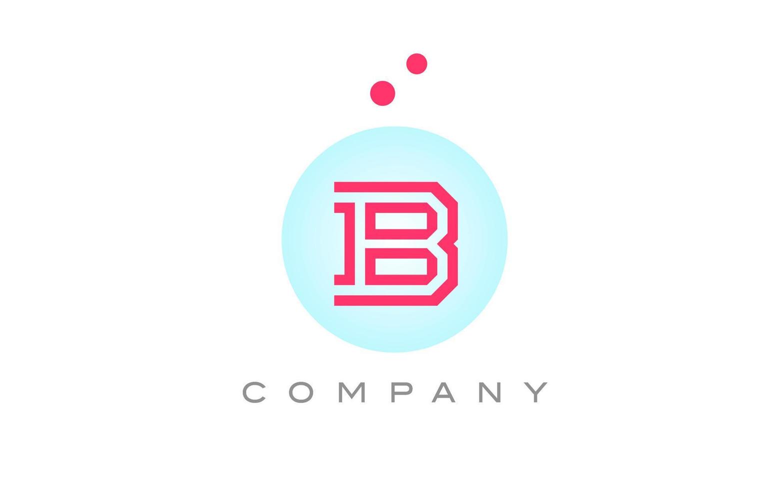 blauw roze b alfabet brief logo icoon ontwerp met stippen. creatief sjabloon voor bedrijf en bedrijf vector