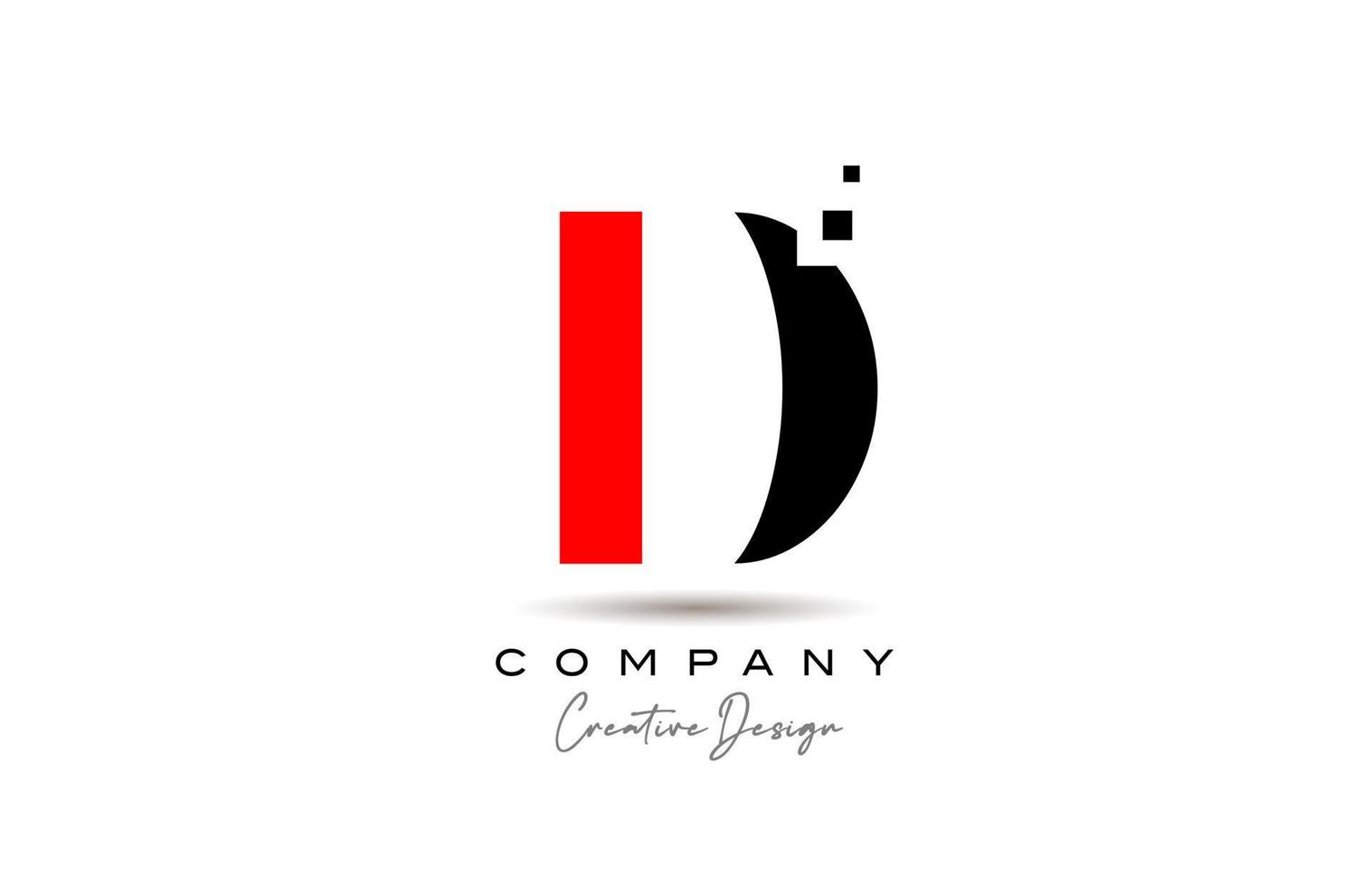rood zwart d alfabet brief logo icoon ontwerp met stippen. creatief sjabloon voor bedrijf en bedrijf vector
