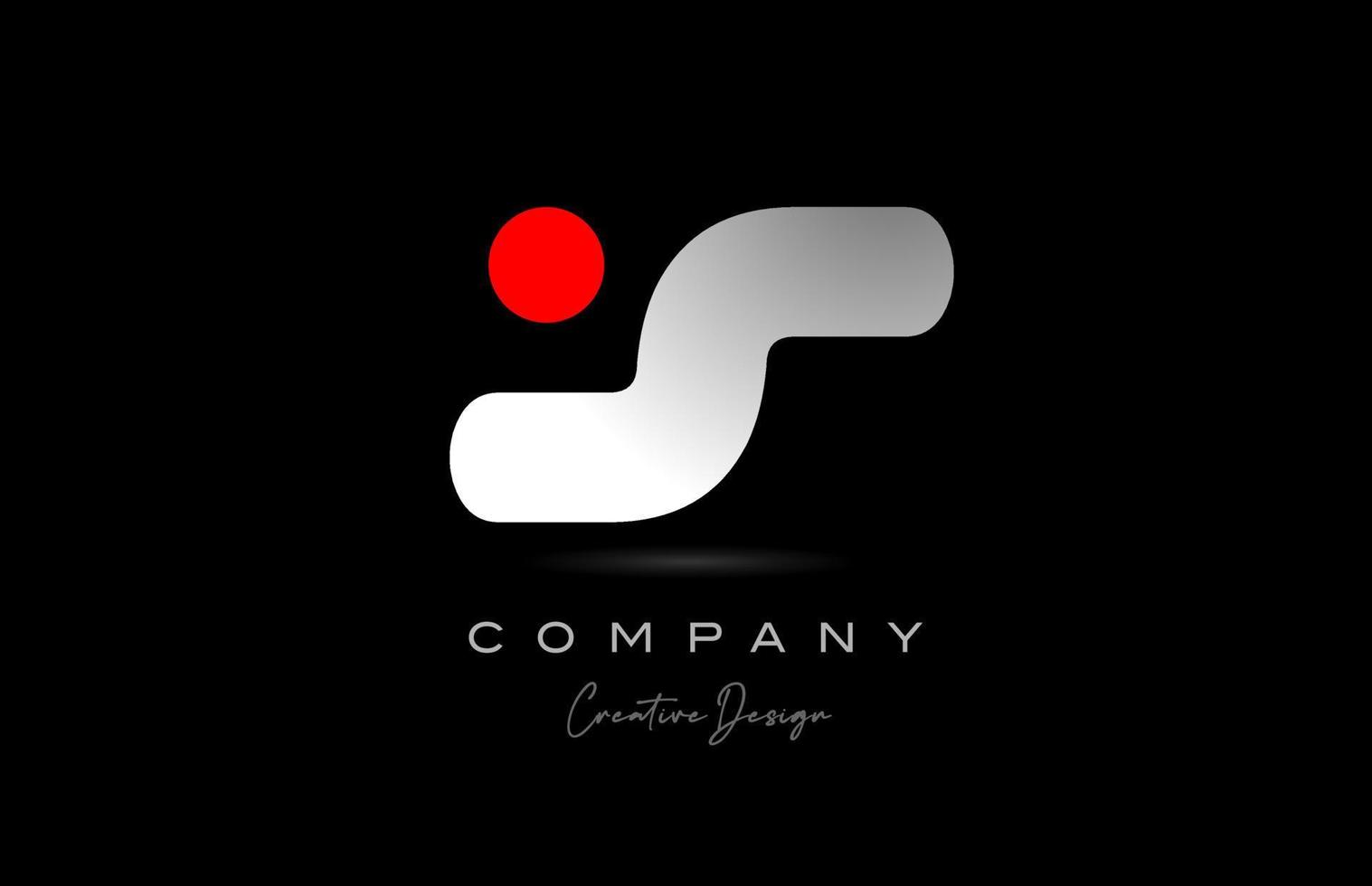 rood grijs s alfabet brief logo icoon ontwerp met punt. creatief veelhoek sjabloon voor bedrijf en bedrijf vector
