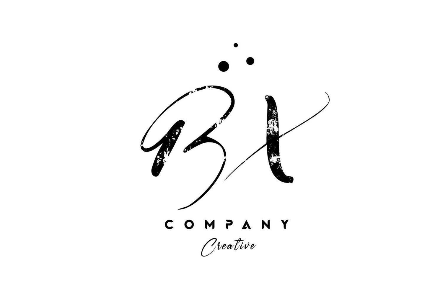handgeschreven wijnoogst bx alfabet brief logo icoon combinatie ontwerp met dots vector