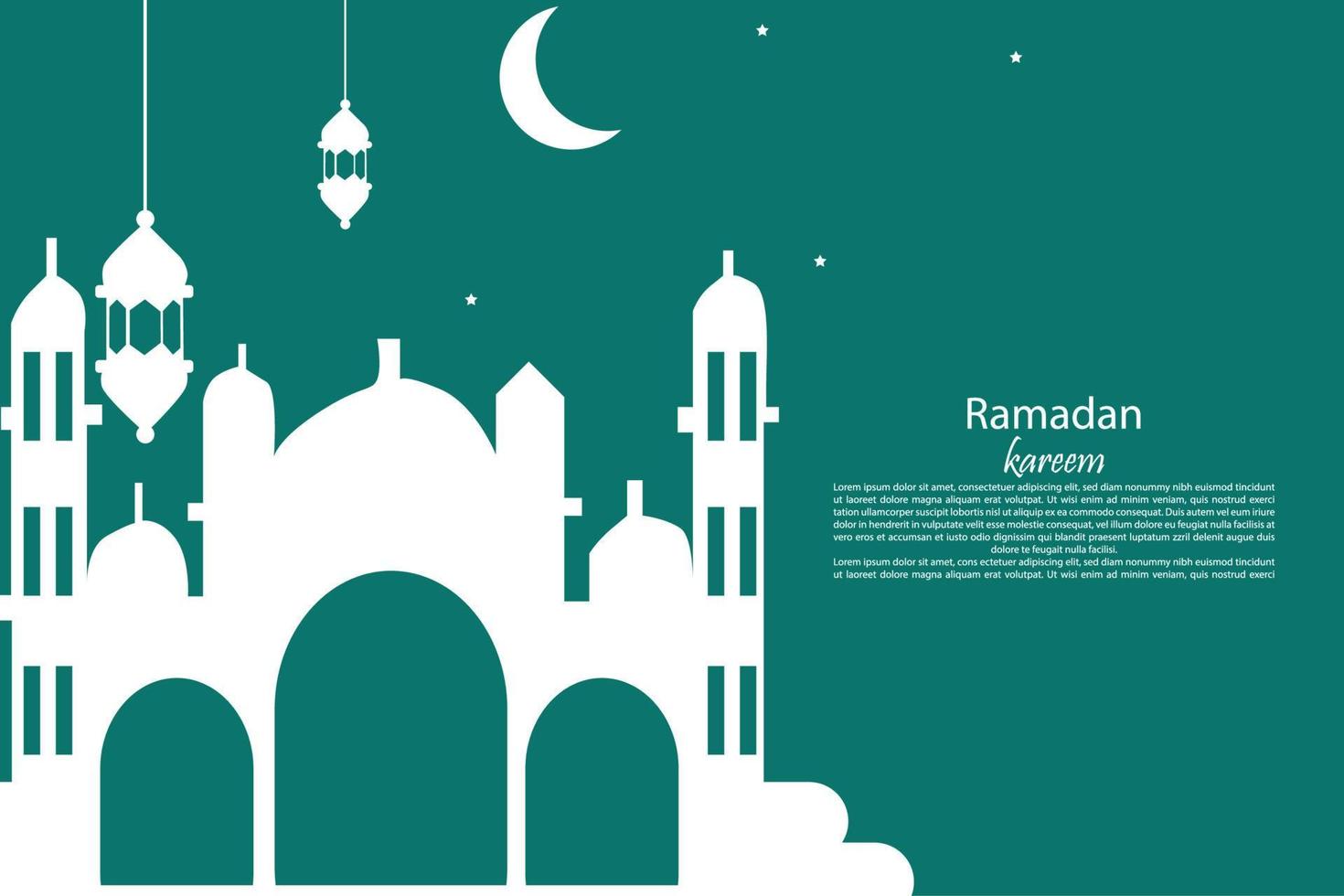 3d banier vector Ramadan kareem moskee, lantaarn, element, ornament Ramadan achtergrond