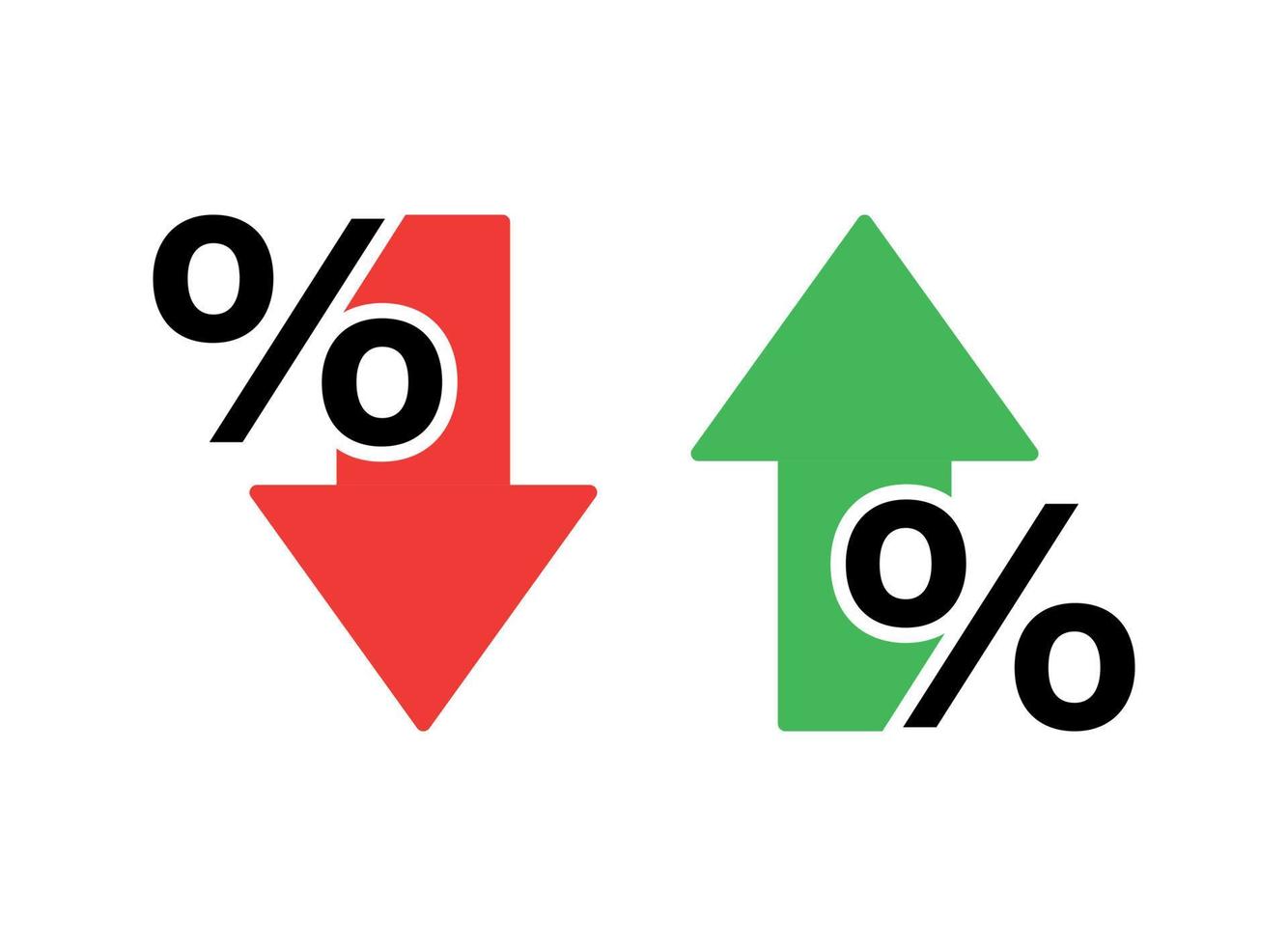 groei winst icoon in vlak stijl. percentage pijl omhoog en naar beneden vector illustratie Aan geïsoleerd achtergrond. financiën interesseren tarief teken bedrijf concept.