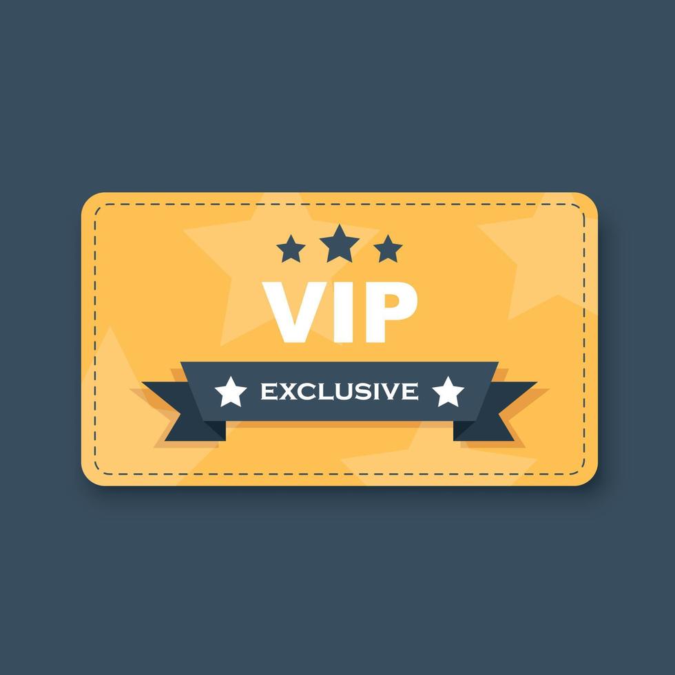 vip badges icoon in vlak stijl. exclusief insigne vector illustratie Aan geïsoleerd achtergrond. premie luxe teken bedrijf concept.