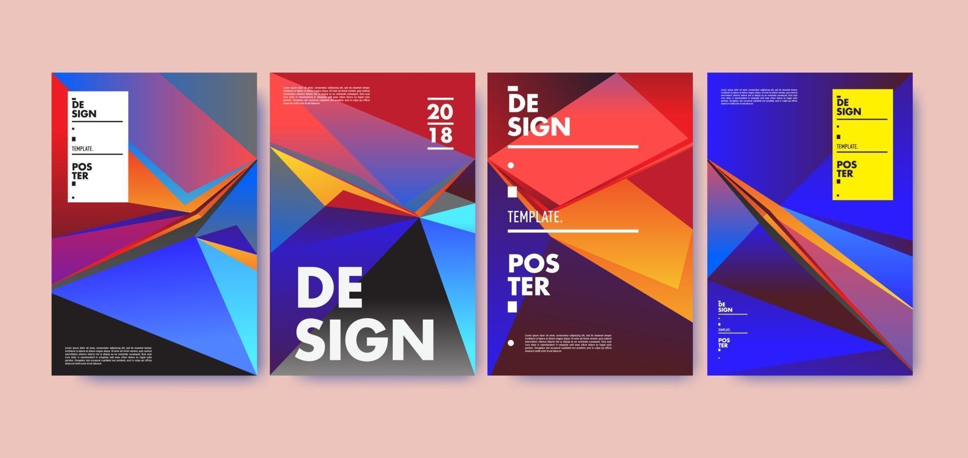 vector kleurrijke geometrische abstracte driehoek poster