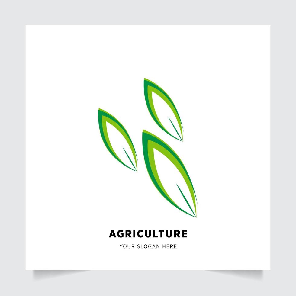 vlak embleem logo ontwerp voor landbouw met de concept van groen bladeren vector. groen natuur logo gebruikt voor agrarisch systemen, boeren, en plantage producten. logo sjabloon. vector