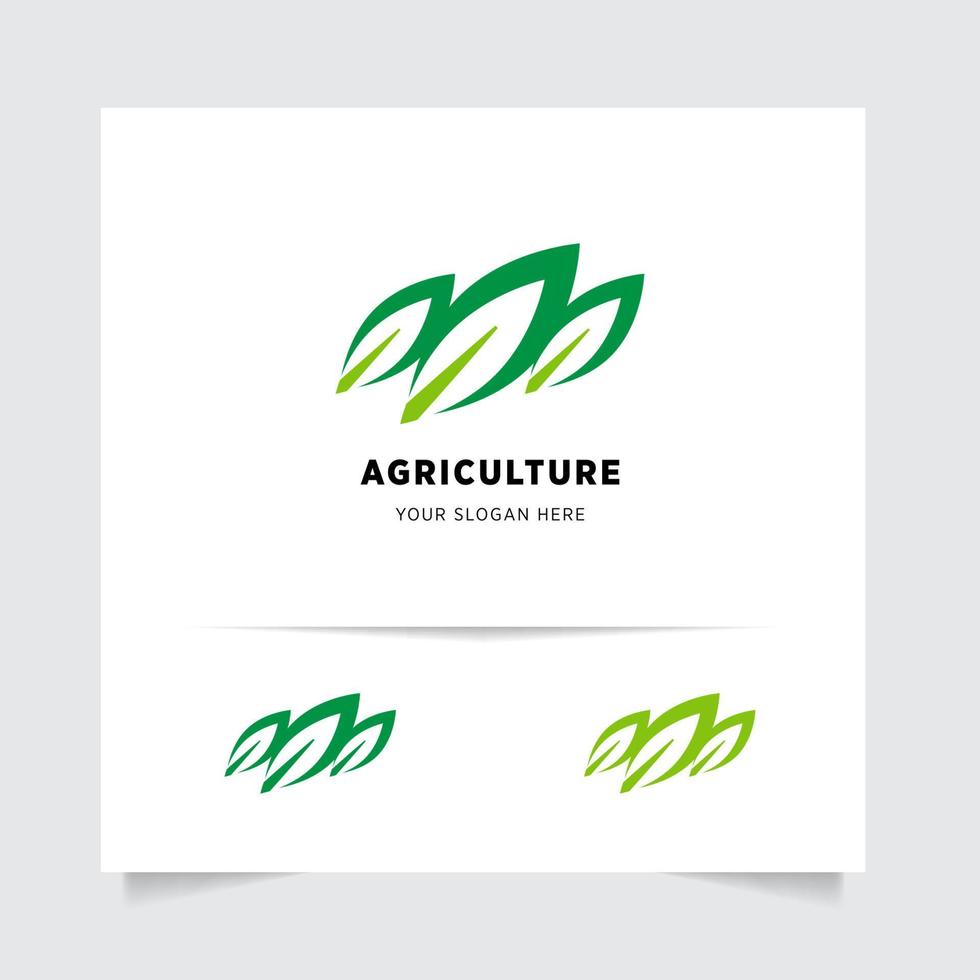 vlak embleem logo ontwerp voor landbouw met de concept van groen bladeren vector. groen natuur logo gebruikt voor agrarisch systemen, boeren, en plantage producten. logo sjabloon. vector