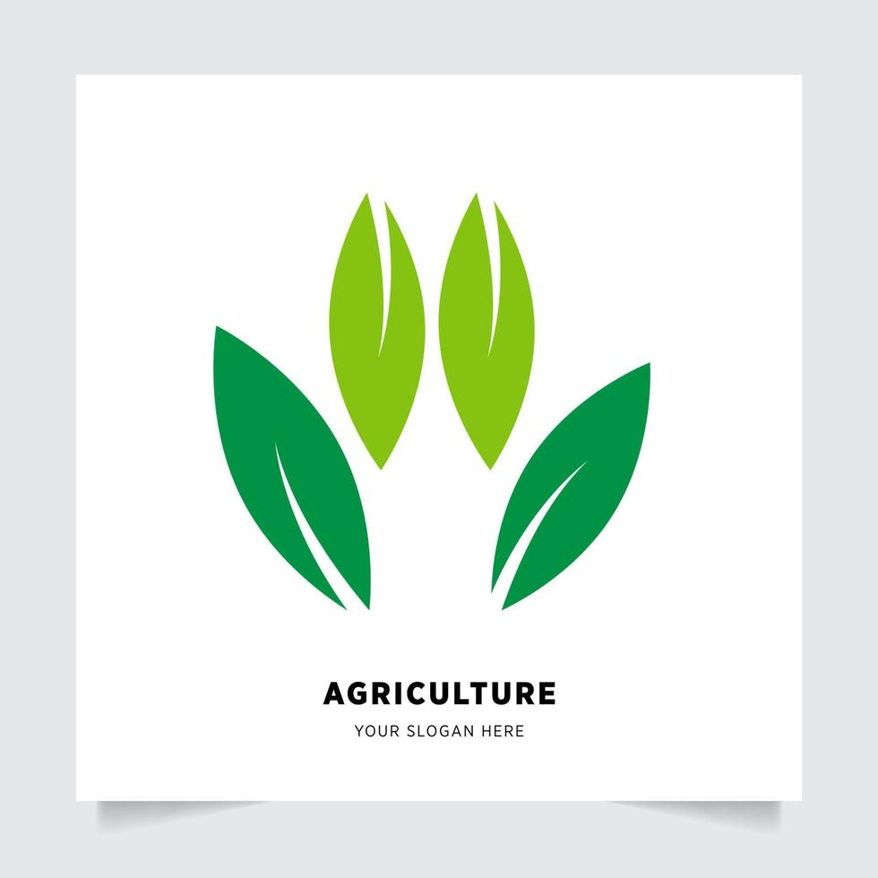 vlak embleem logo ontwerp voor landbouw met de concept van groen bladeren vector. groen natuur logo gebruikt voor agrarisch systemen, boeren, en plantage producten. logo sjabloon. vector