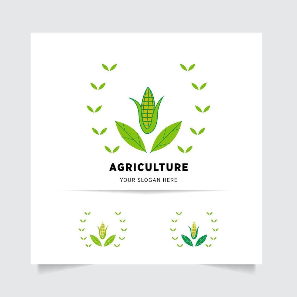 vlak embleem logo ontwerp voor landbouw met de concept van groen bladeren vector. groen natuur logo gebruikt voor agrarisch systemen, boeren, en plantage producten. logo sjabloon. vector