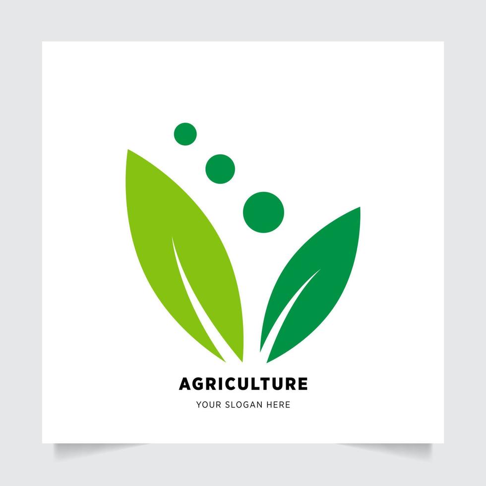 vlak embleem logo ontwerp voor landbouw met de concept van groen bladeren vector. groen natuur logo gebruikt voor agrarisch systemen, boeren, en plantage producten. logo sjabloon. vector