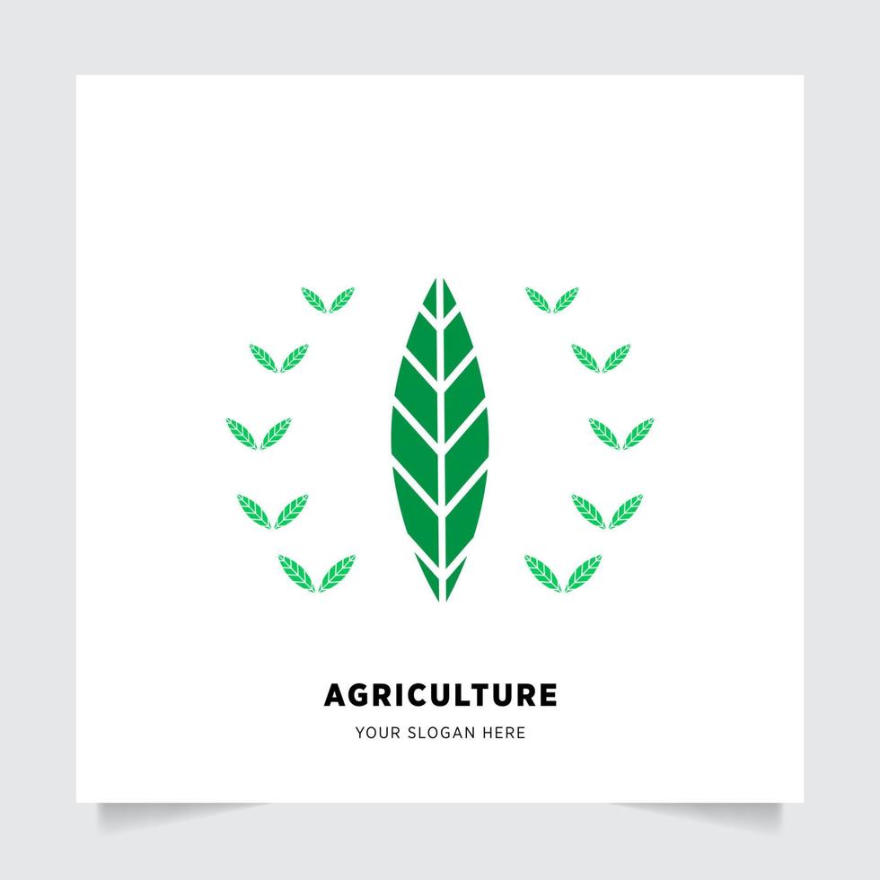 vlak embleem logo ontwerp voor landbouw met de concept van groen bladeren vector. groen natuur logo gebruikt voor agrarisch systemen, boeren, en plantage producten. logo sjabloon. vector