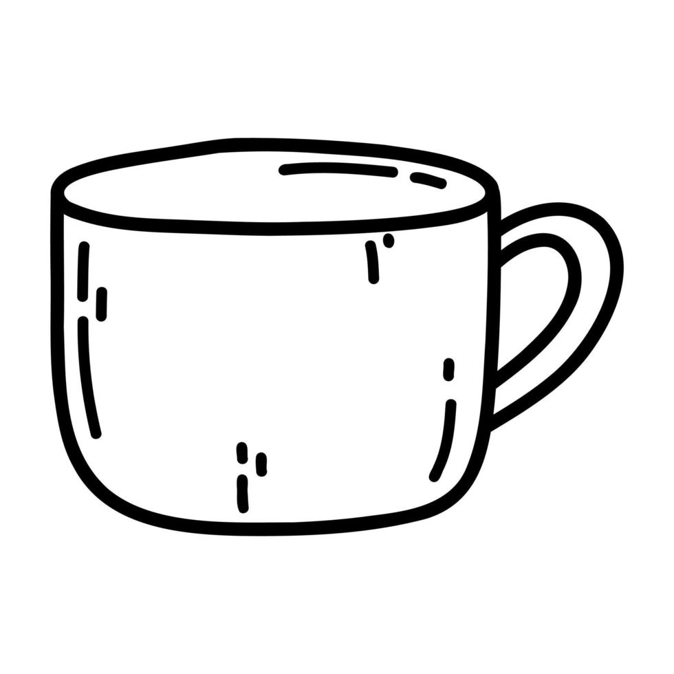 hand- getrokken tekening koffie mok icoon. vector illustratie van kop met koffie of thee, tekenfilm ontwerp element