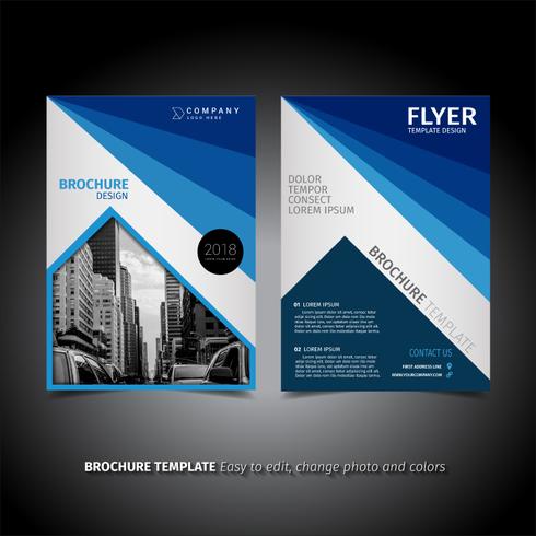 blauw bedrijfsbrochure flyer ontwerp vector