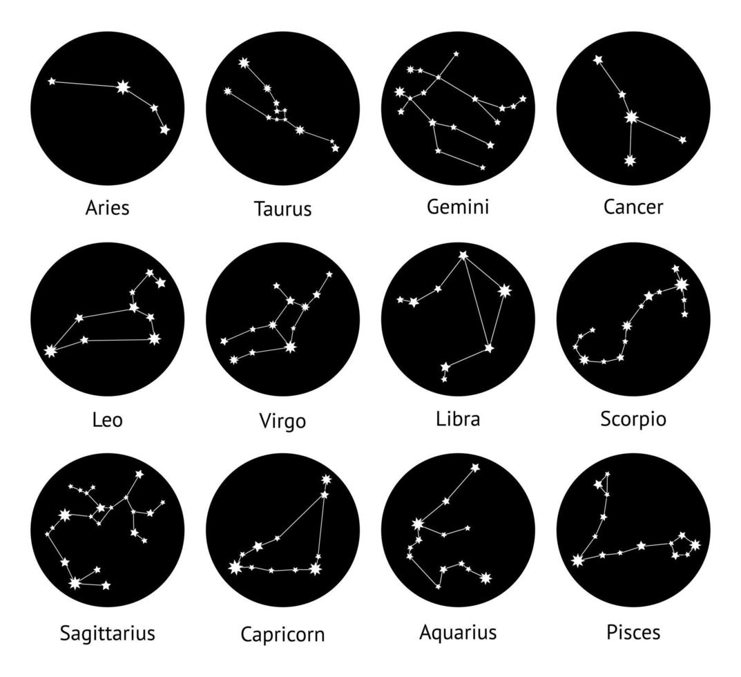 dierenriem horoscoop sterrenbeelden vectorillustraties. vector