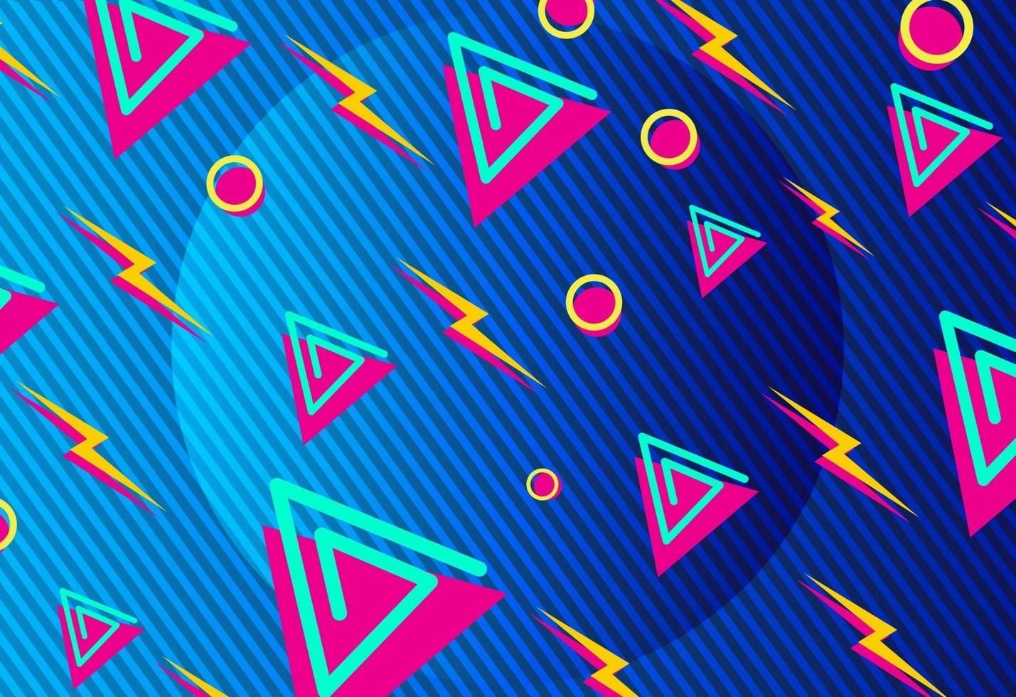 retro geometrische achtergrond met bliksem vector