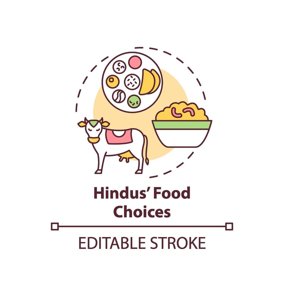 hindoe voedsel keuze concept pictogram vector