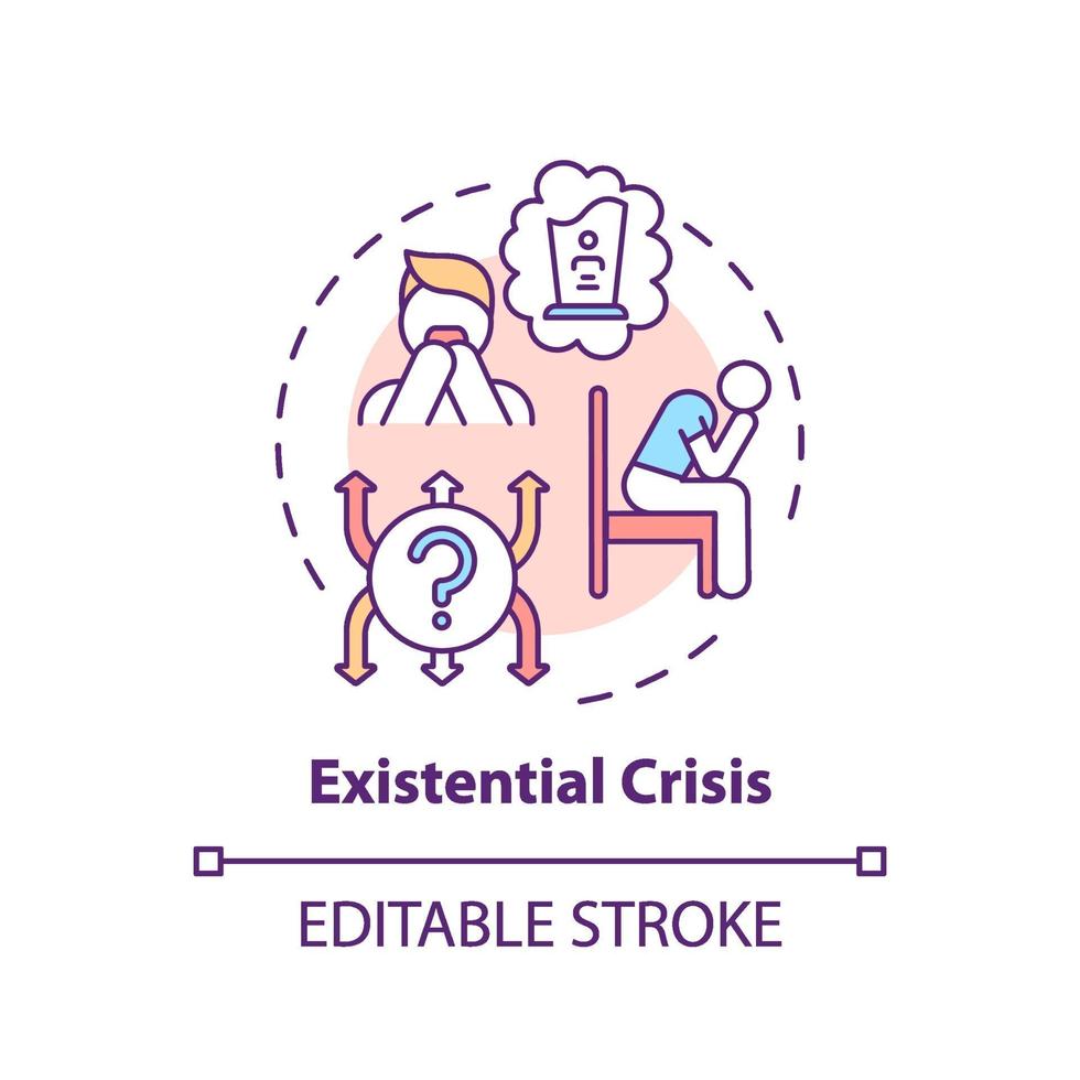 existentiële crisis concept pictogram vector
