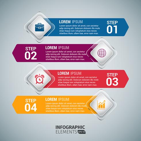 Kleurrijke pijl Infographic vector