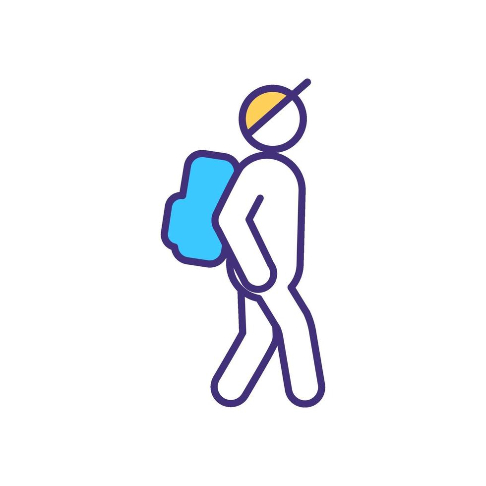 backpacken RGB-kleur pictogram vector