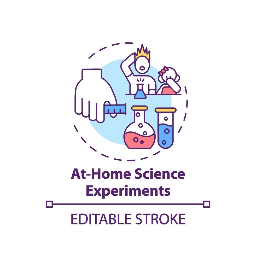 thuis wetenschap experimenten concept pictogram vector