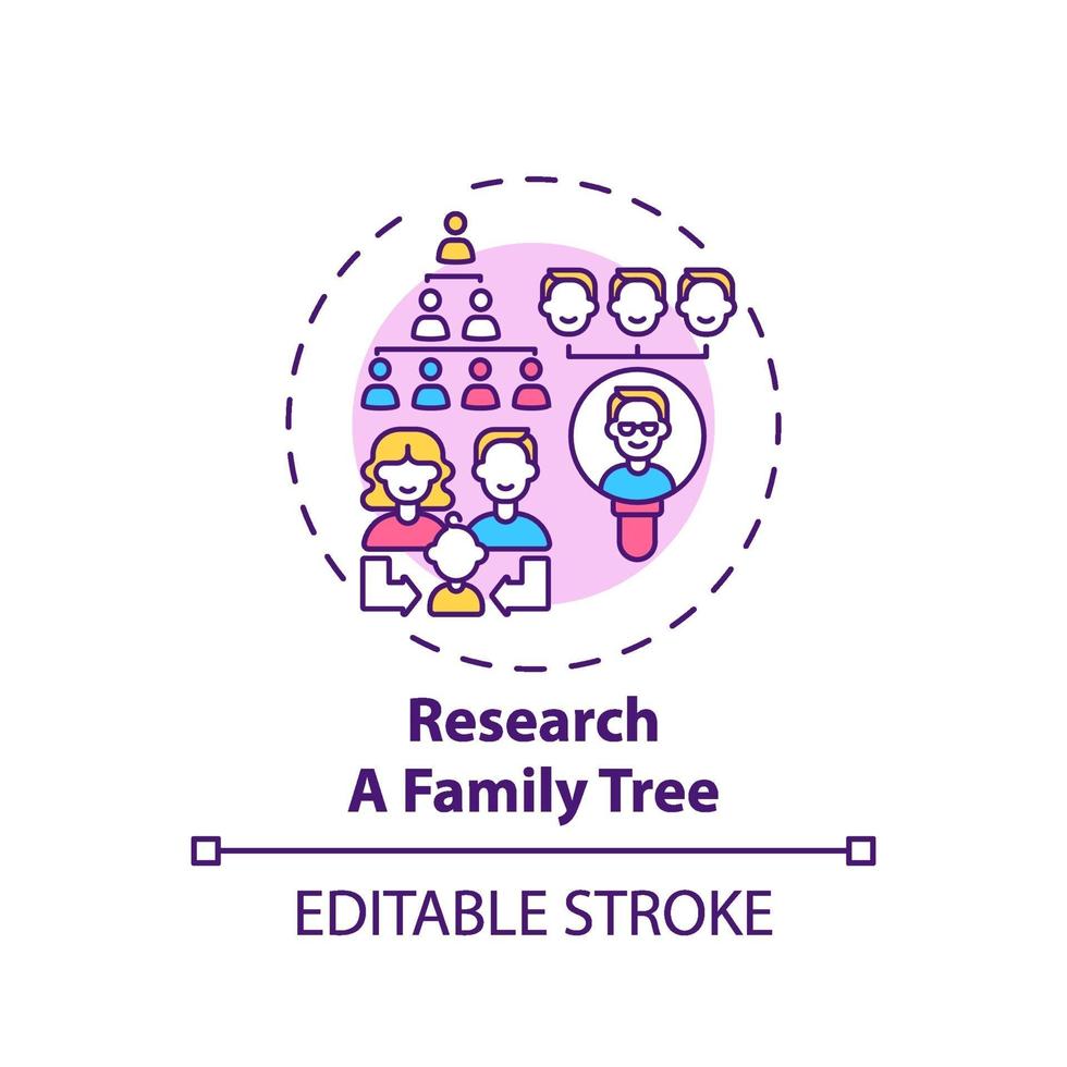 onderzoek een pictogram van een stamboomconcept vector