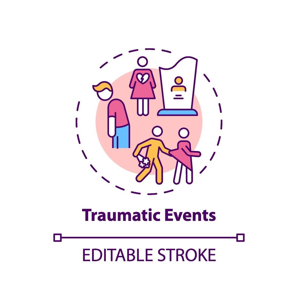 traumatische gebeurtenissen concept pictogram vector