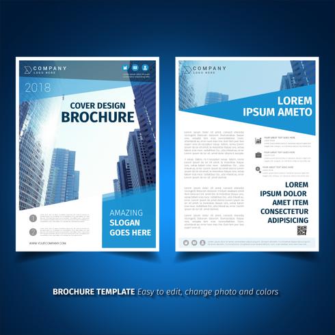 Elegante blauwe brochure sjabloon vector