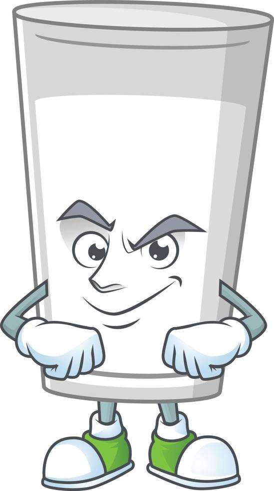 glas van melk tekenfilm karakter vector