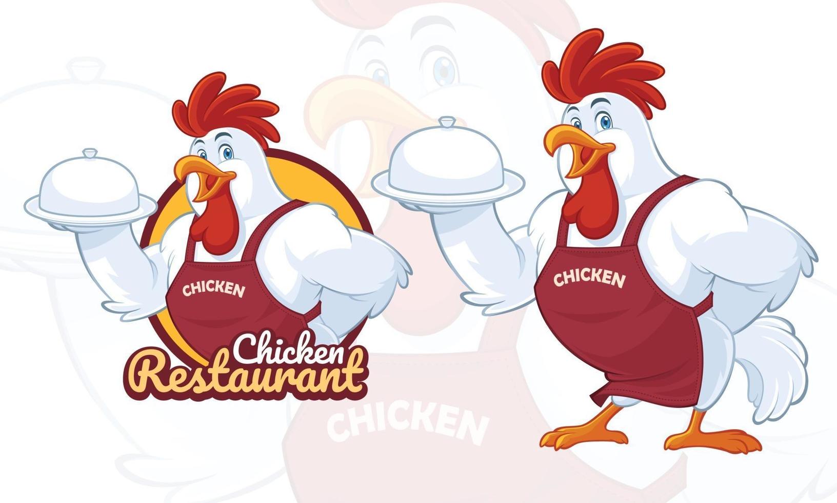 kippenmascotteontwerp voor restaurantzaken vector