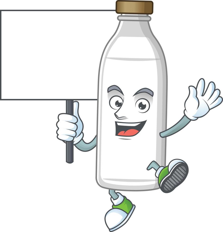 melk fles tekenfilm karakter vector