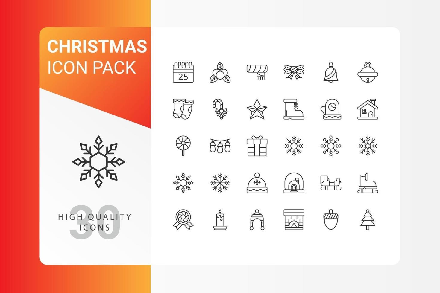 kerstpictogrampakket voor uw websiteontwerp, logo, app, ui vector