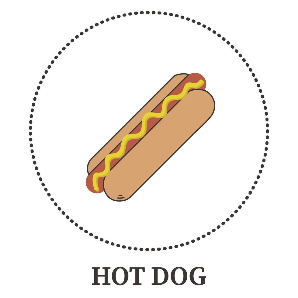 realistische hotdog op witte achtergrond - vector