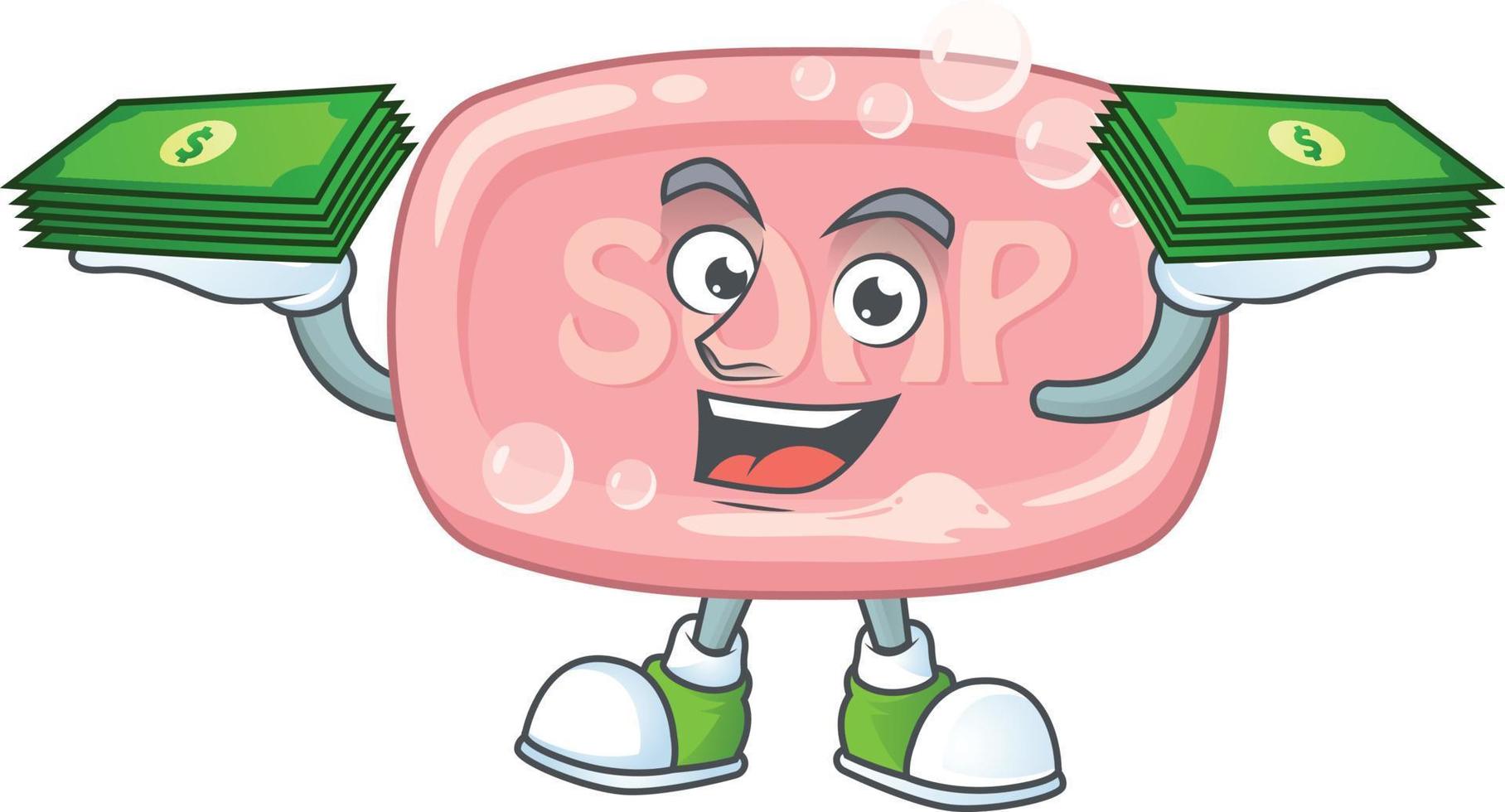 roze zeep tekenfilm karakter vector
