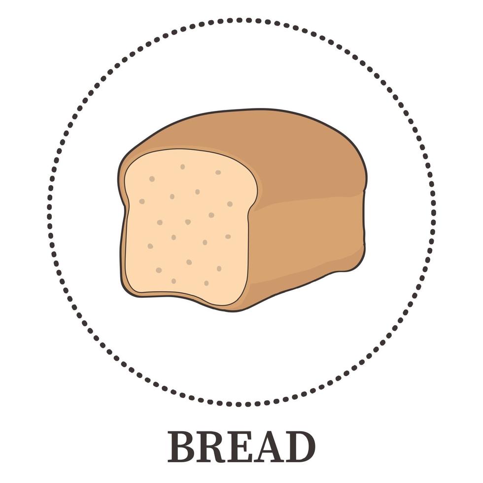 realistische toastbrood op witte achtergrond - vector