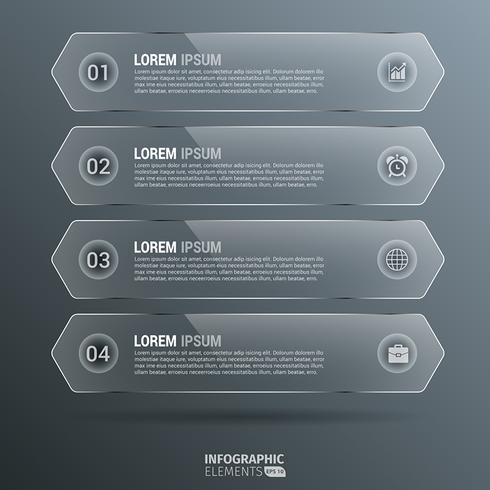 Glanzende verticale zeshoek Infographics vector