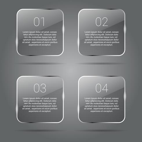 Transparante glanzende banners Infographics vector