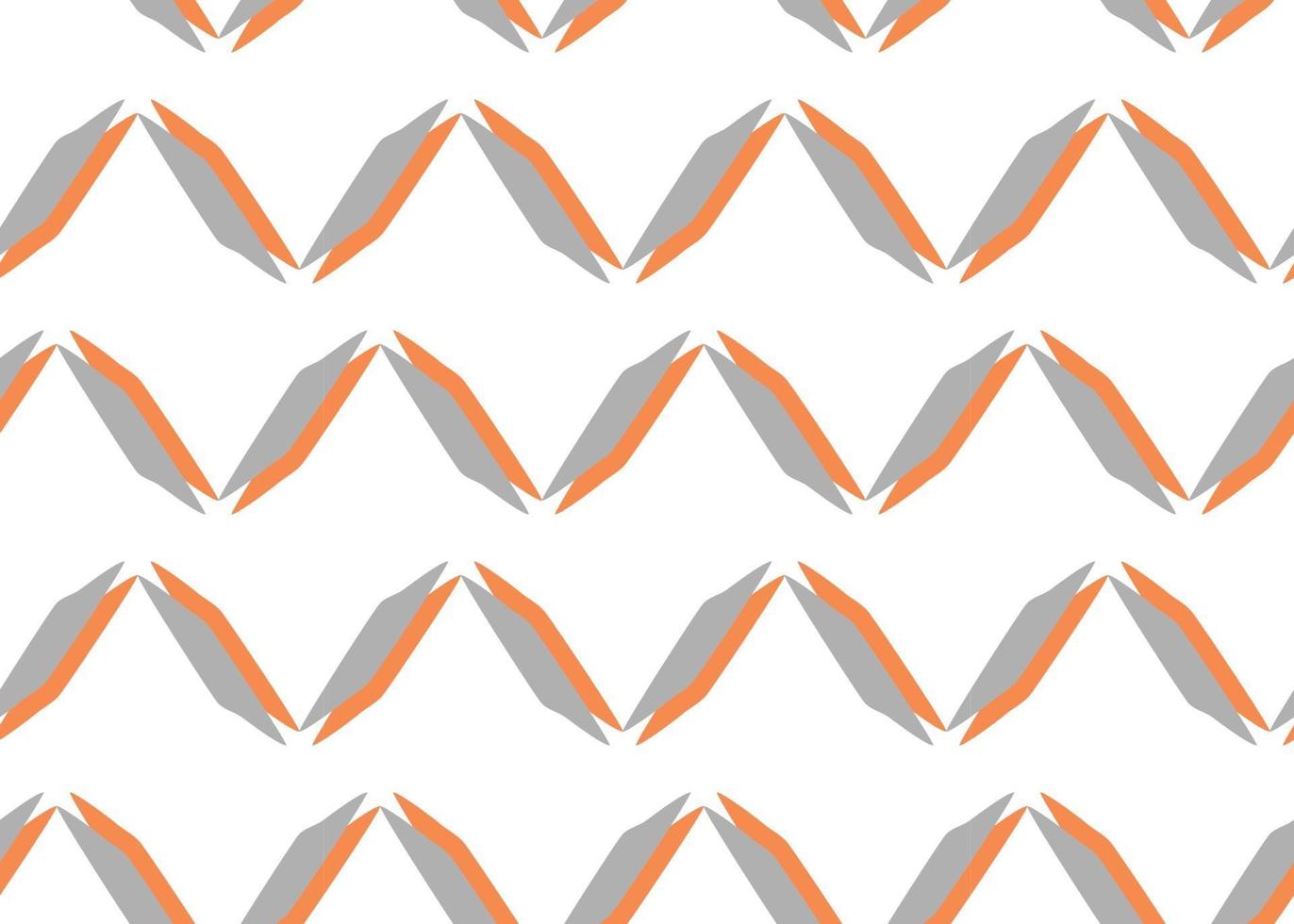 hand getrokken, grijs, oranje, wit zigzag naadloos patroon vector