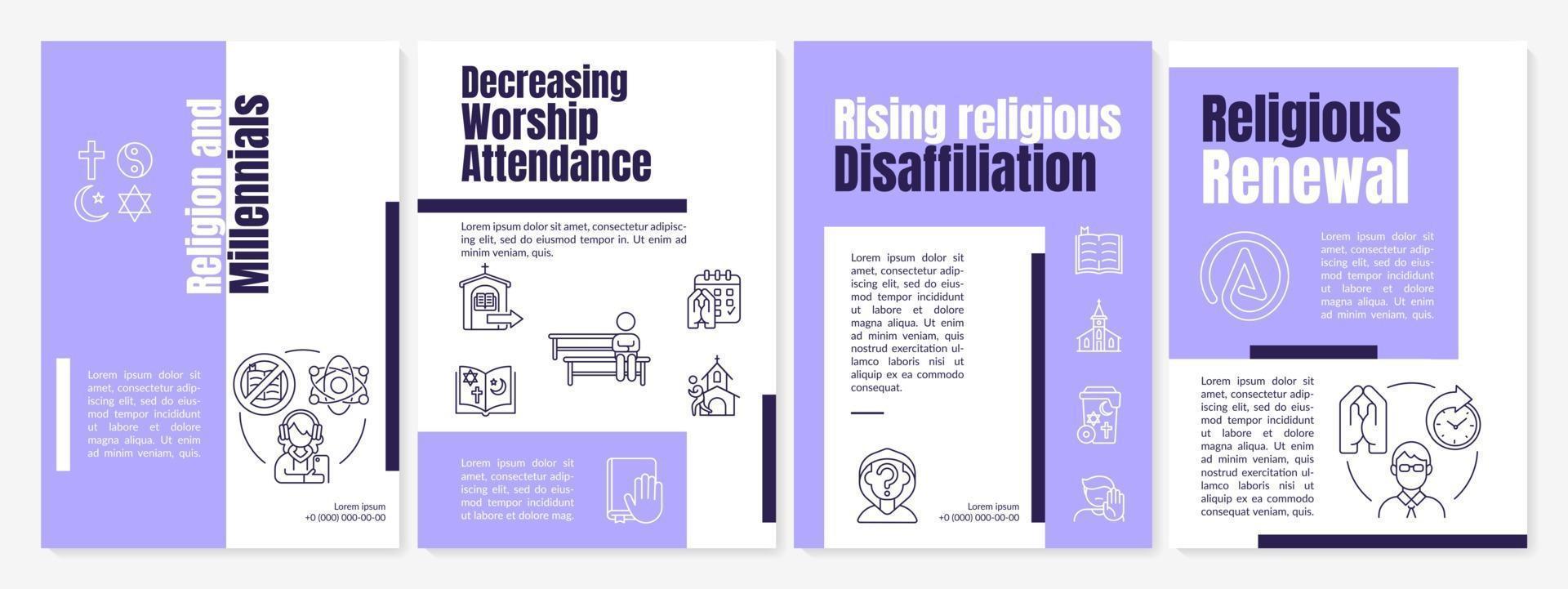 religie en millennials brochure sjabloon vector