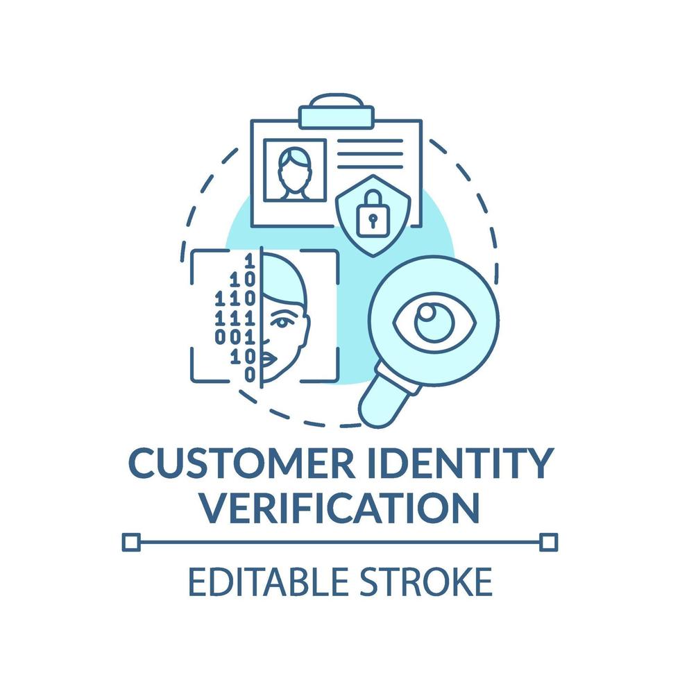 klant identiteit verificatie concept pictogram vector