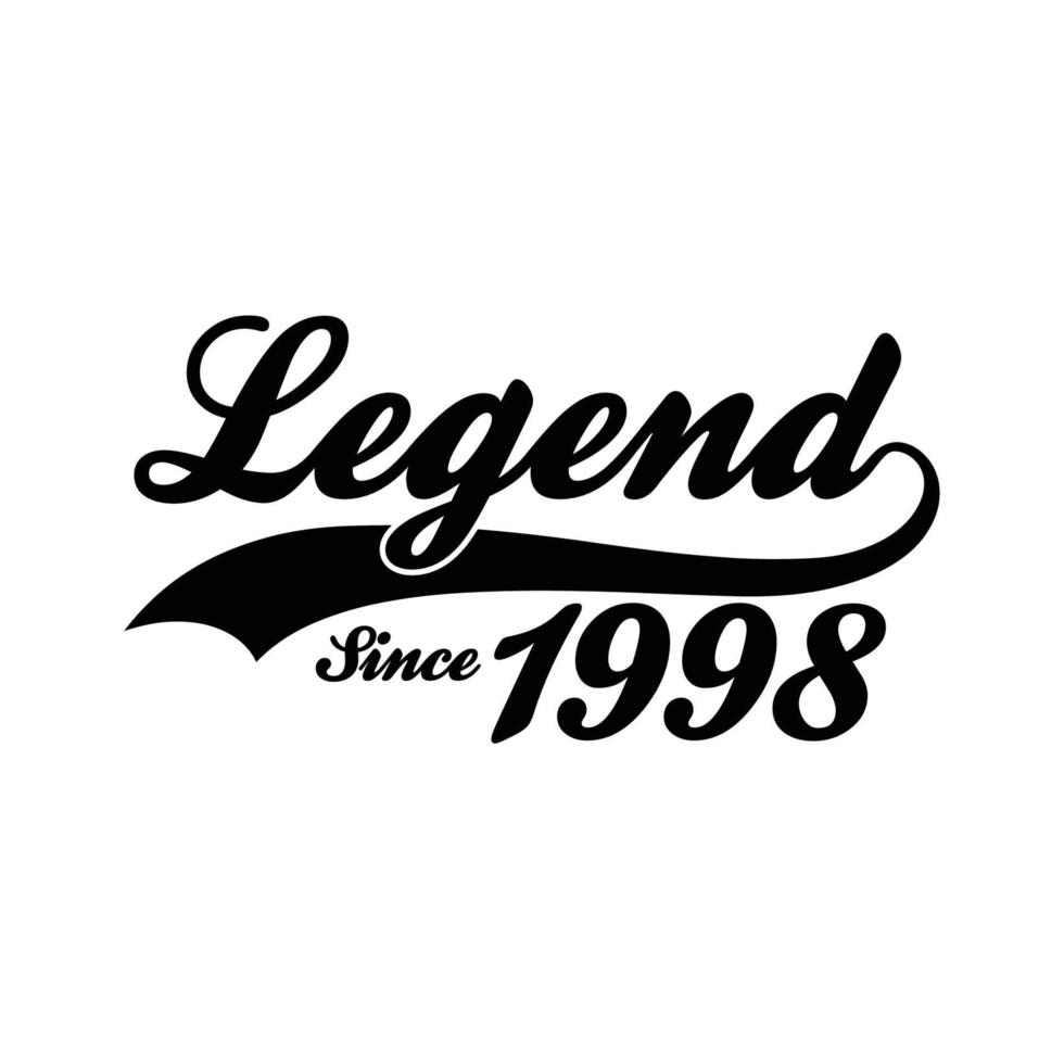 legende sinds 1998 t overhemd ontwerp vector, retro wijnoogst ontwerp vector