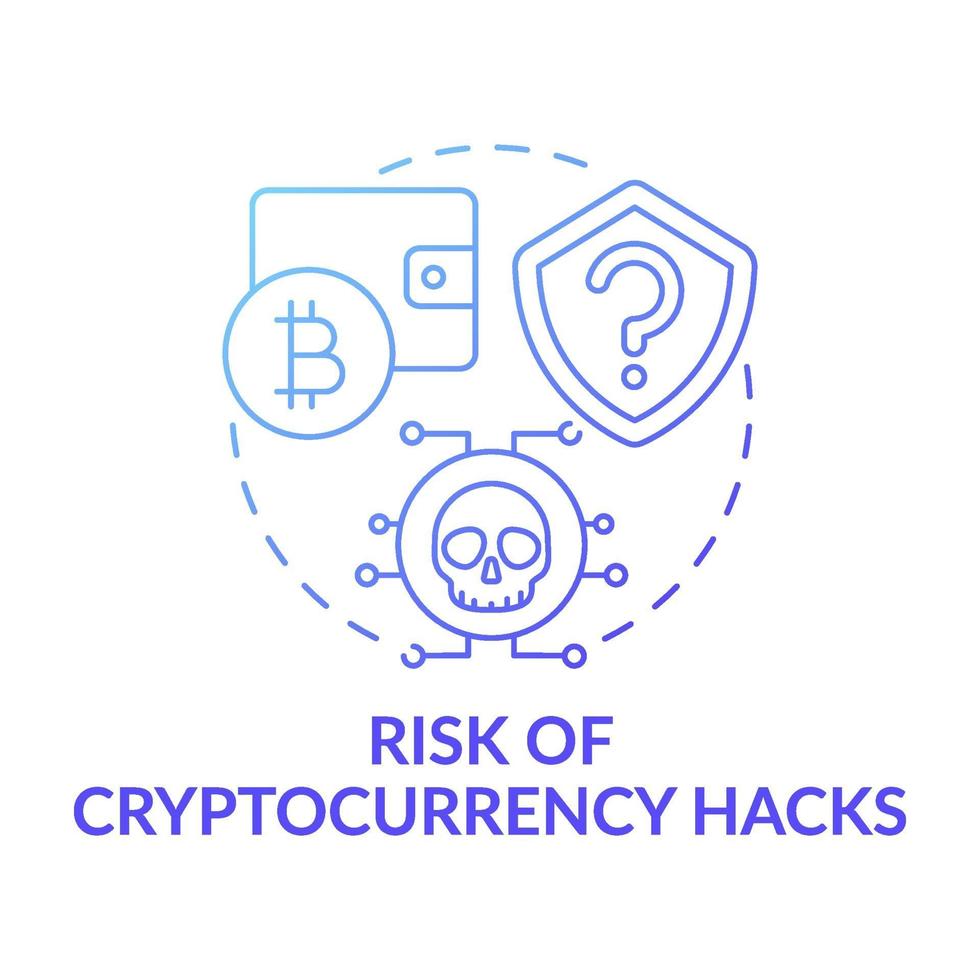 risico van cryptocurrency hacks concept pictogram vector