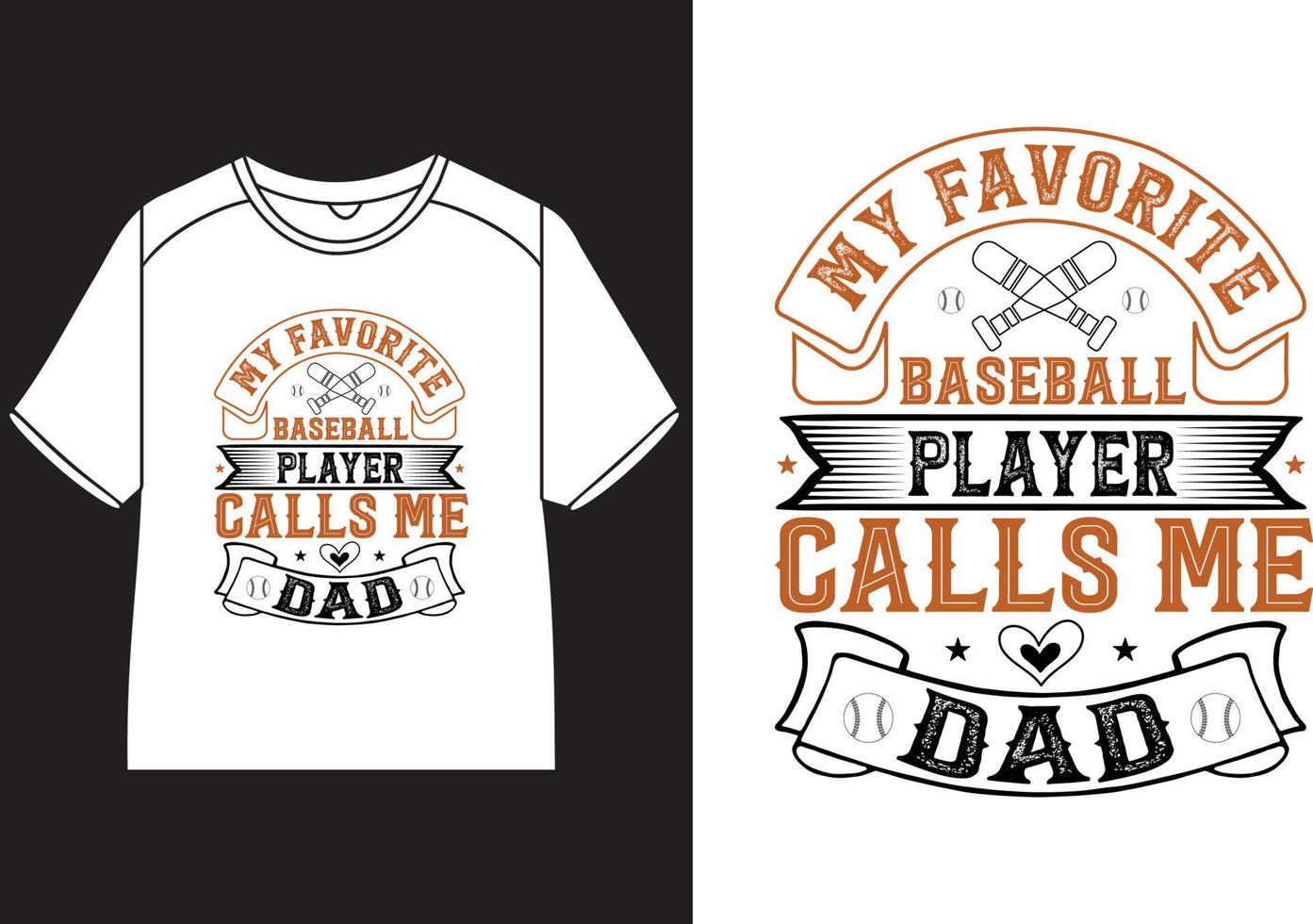 mijn favoriete honkbalspeler noemt me papa t-shirtontwerp vector