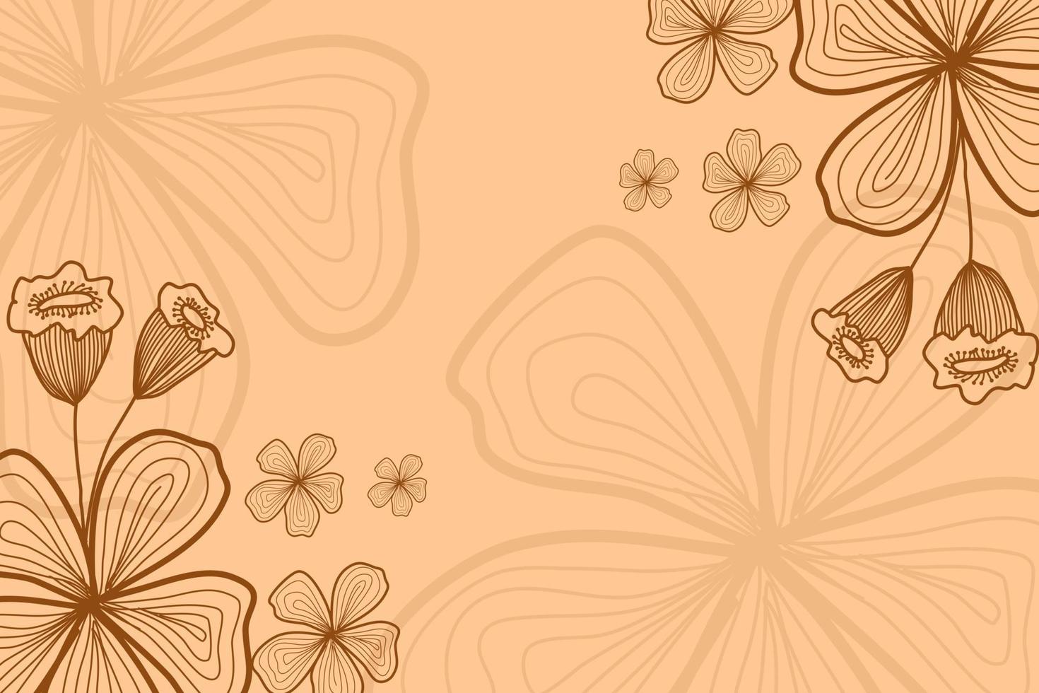 bloemen lijntekeningen achtergrond vector