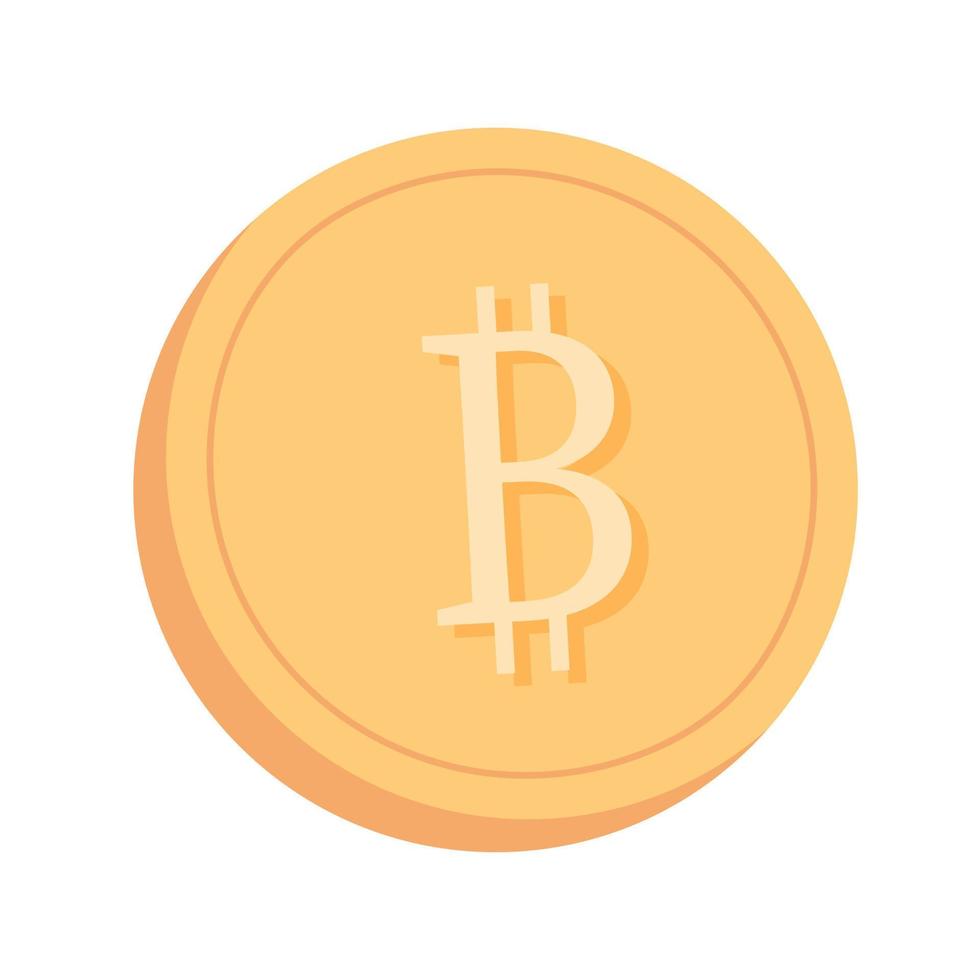 gouden bitcoin munt. cryptogeld icoon. grafisch gebruiker koppel ontwerp element. vlak vector illustratie.