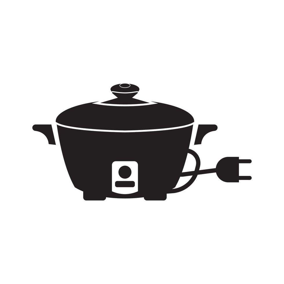 rijst- kookplaat icoon vector illustratie logo sjabloon
