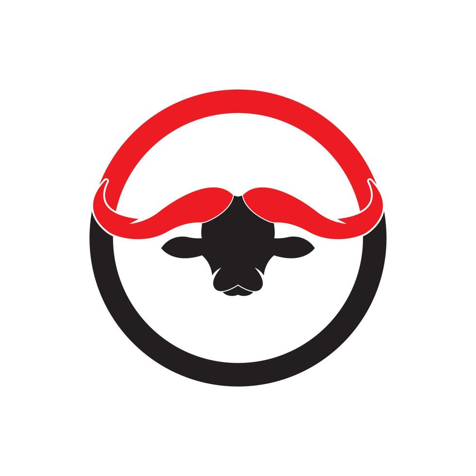 stier hoofd logo vector icoon illustratie ontwerp