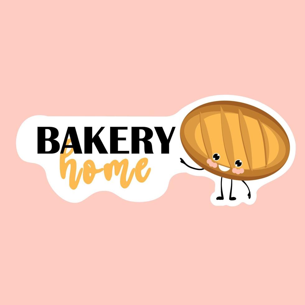 sticker huis bakkerij. brood. bakkerij logo. vector illustratie van bakkerij en banketbakkerij.