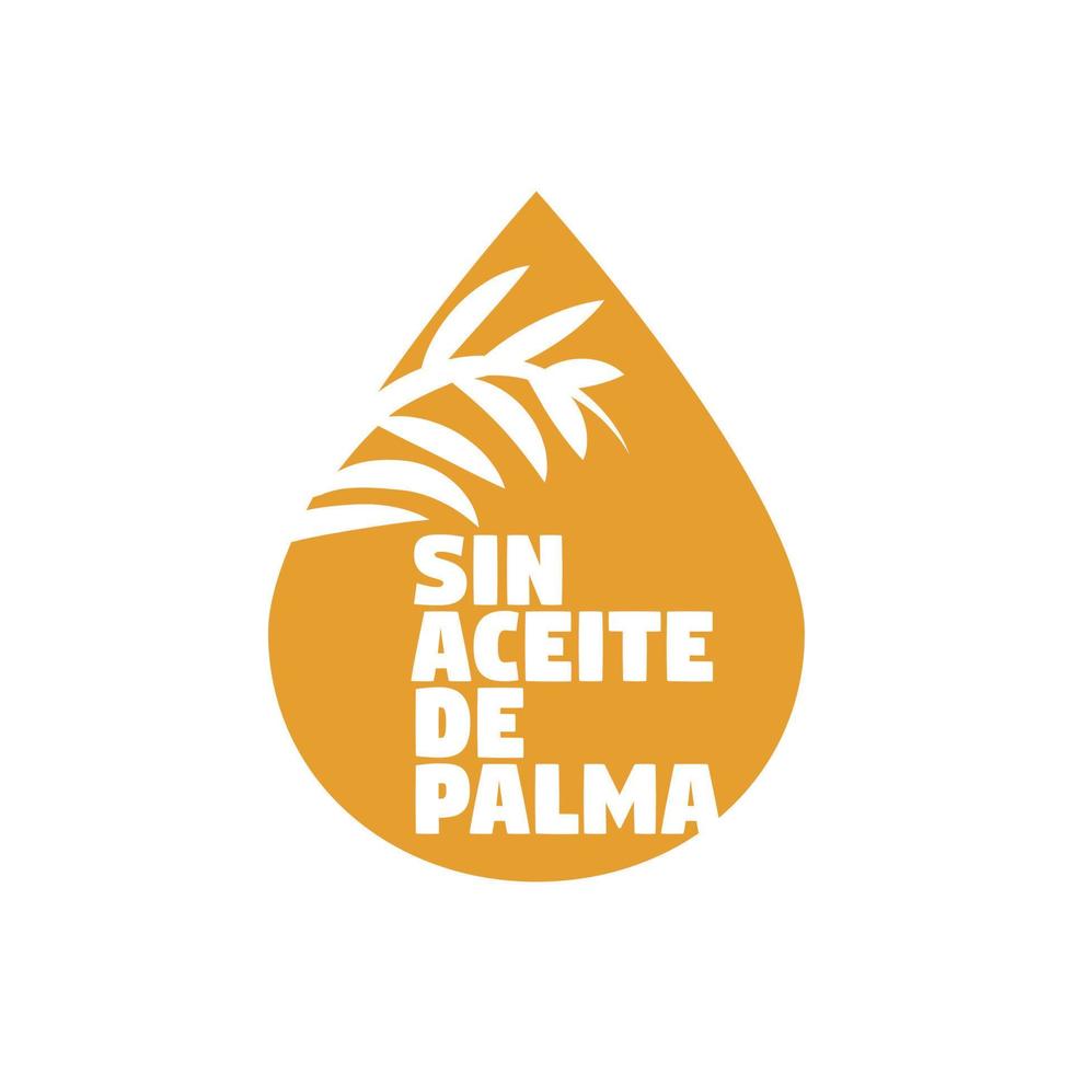 palm olie vrij icoon geschreven in Spaans vector