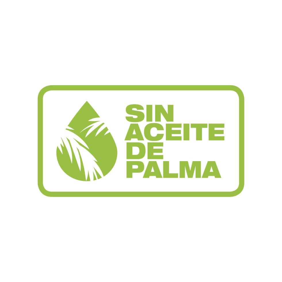 palm olie vrij icoon geschreven in Spaans vector