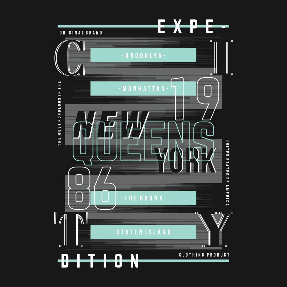 expeditie, koninginnen nieuw york grafisch vector afdrukken t overhemd